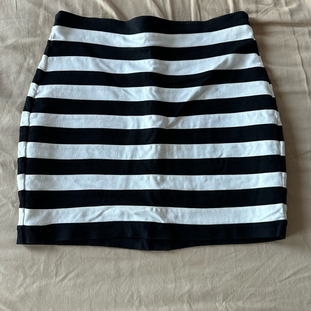 Express stripped mini skirt
